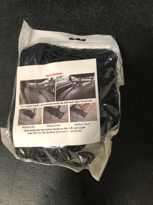 Photo 1 of Norlitec 3 Layer Car Net Pocket, Car Net Pocket Handbag Holder, Four-Side Elasticity Car Purse Net, Car Net Barrier Between Front SEATS for Backseat