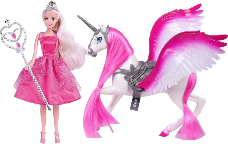 Photo 1 of BETTINA Magic Light Unicorn & Princess Doll, Unicorn Toys for Girls 3+, Unicorn Gifts for Christmas Birthday for Kids Aged 3 4 5 6 7 8
