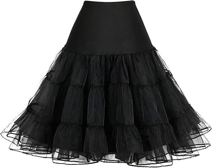 Photo 1 of Womens XL Pinup Fashion Women's Elastic Waist Petticoat Puffy Tutu Tulle Skirt Underskirt Party Vintage Dress Costume Cosplay
