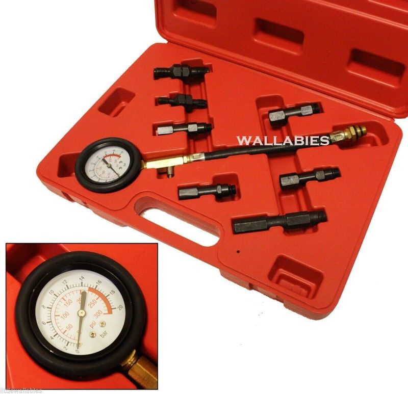 Photo 1 of 7PC Petrol AUTO Engine Compression Tester 300PSI Gauge KIT Adaptive
