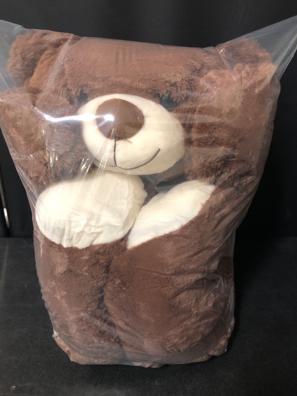 Photo 3 of 36 inch Big Teddy Bear Cute Giant Stuffed Animals Soft Plush Bear for Girlfriend Kids, Dark Brown
