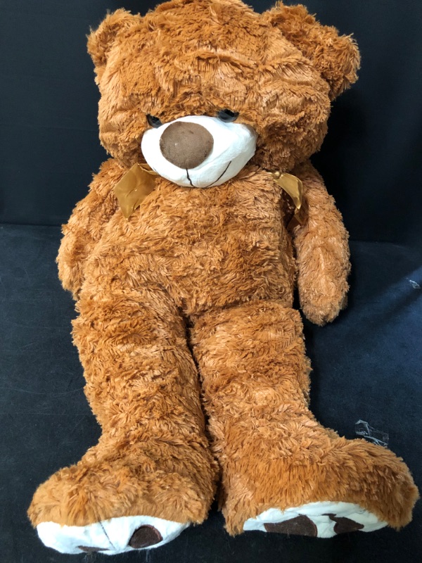 Photo 2 of HollyHOME Teddy Bear Stuffed Animal Plush Giant Teddy Bears with Footprints Big Bear 36 inch Brown
