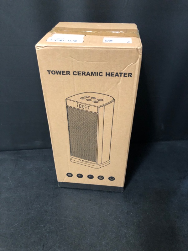 Photo 2 of Electric Space Heater with Digital Thermostat, 70° Oscillating Portable Heaters for Indoor Use, Remote Control, 12H Timer, Fan Mode, ECO Mode 1500W Ceramic Quiet Heat Safe for Office Bedroom
