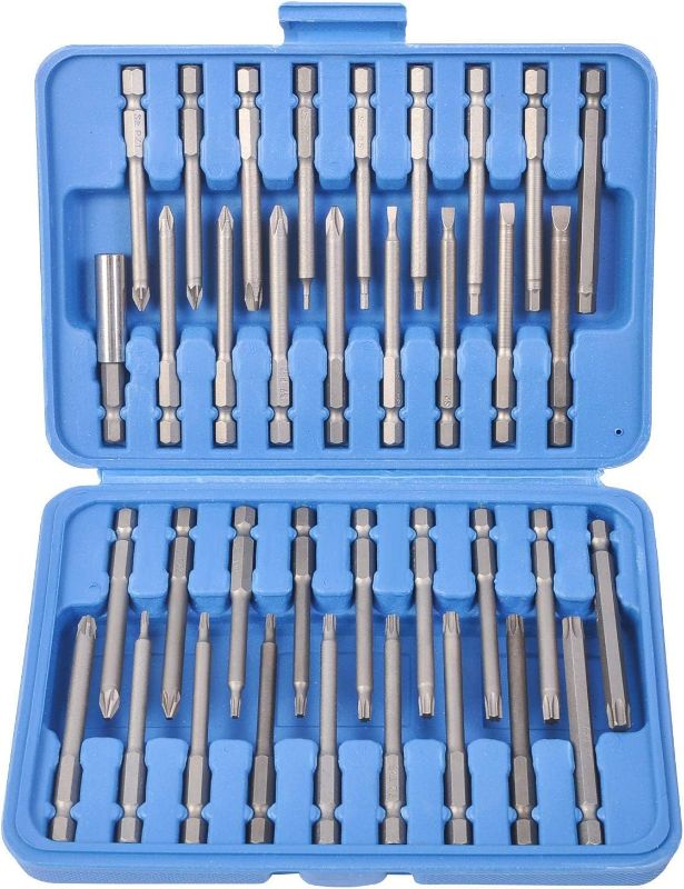 Photo 1 of 36 Piece 3" Long Screwdriver Bit Set Hex, Pozi, Torx, Tamperproof 1/4" Hex Shank
