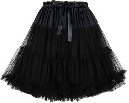 Photo 1 of Womens XL Pinup Fashion Women's Elastic Waist Petticoat Puffy Tutu Tulle Skirt Underskirt Party Vintage Dress Costume Cosplay
