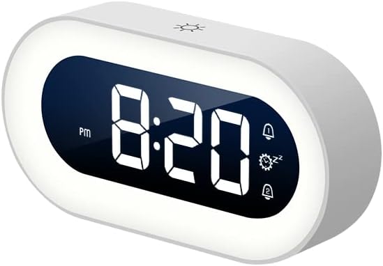 Photo 1 of Desk Digital Clock LED Digital Alarm Clock Bedside Analog Alarm Clock Snooze Mode Plastic Clocks for Home Office (Color : White)
