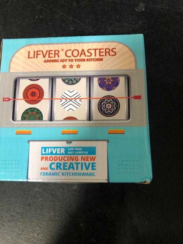 Photo 1 of LIFVER CERAMIC ROUND COASTER SET WITH HOLDER

