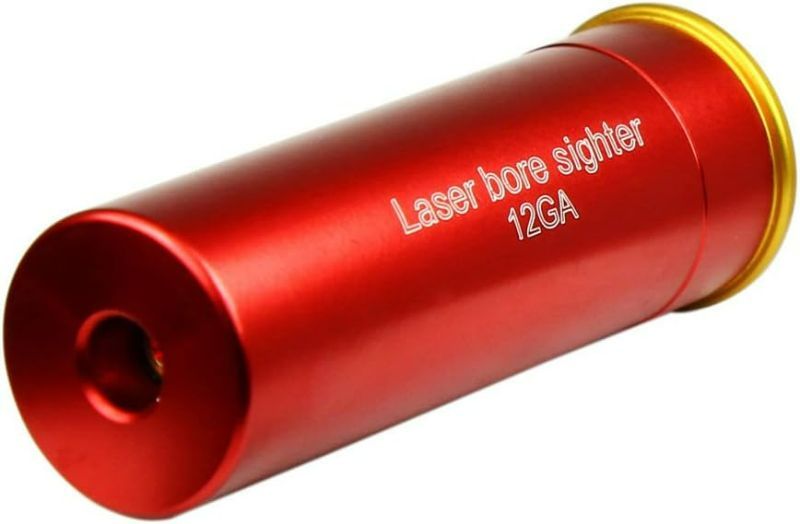 View 1 of 12GA RED DOT LASER BORE SIGHT IN-CHAMBER CARTRIDGE LASER BORE SIGHTER WITH TWO SETS BATTERIES
