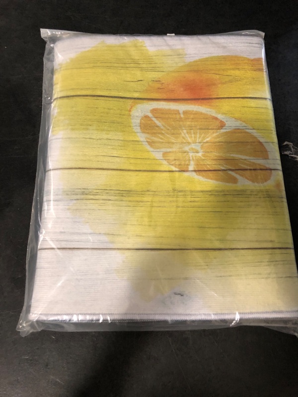 Photo 1 of KITCHEN FLOOR COMFORT MAT SET, NON SLIP STANDING MATS 2-PACK KITCHEN RUNNER AND RUG WATERPROOF KITCHEN RUG SET,LEMON 15.7X23.6IN+15.7X47.2IN
