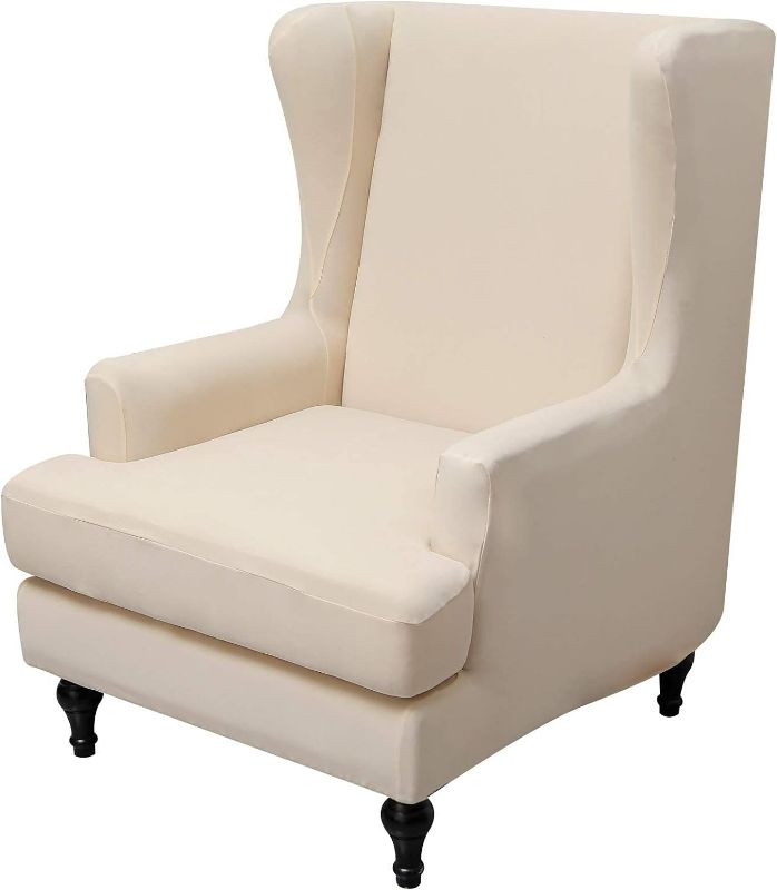 Photo 1 of Eco-Ancheng Wingback Chair Slipcover 2 Piece Slipcovers for Wingback Chairs Spandex Wingback Chair Covers Washable Furniture Protector with Elastic Bottom for Living Room Wingback Chairs
