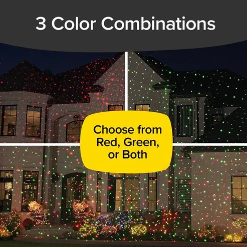 Photo 2 of STAR SHOWER ULTRA 9 OUTDOOR LASER HOLIDAY PROJECTOR WITH REMOTE, 2 PACK, AS-SEEN-ON-TV, NEW 2023 MODEL W/ 9 UNIQUE PATTERNS, SHOWERS HOME W/THOUSANDS OF LIGHTS, 3 COLOR COMBINATIONS, UP TO 3200 SQ FT
