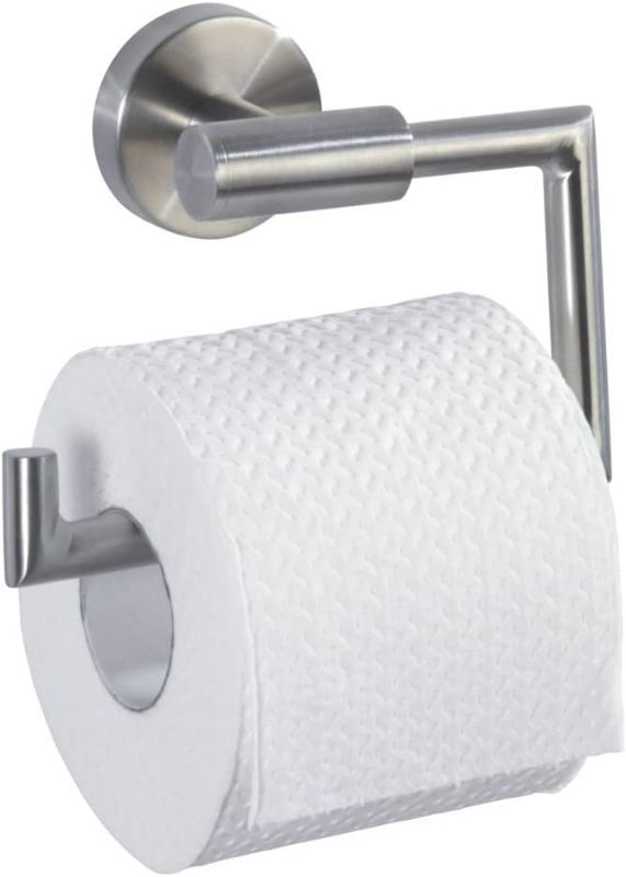 Photo 1 of WENKO 19612100 TOILET ROLL HOLDER BOSIO MATT, METAL STAINLESS STEEL, 15 X 10.5 X 6.5 CM, MATT