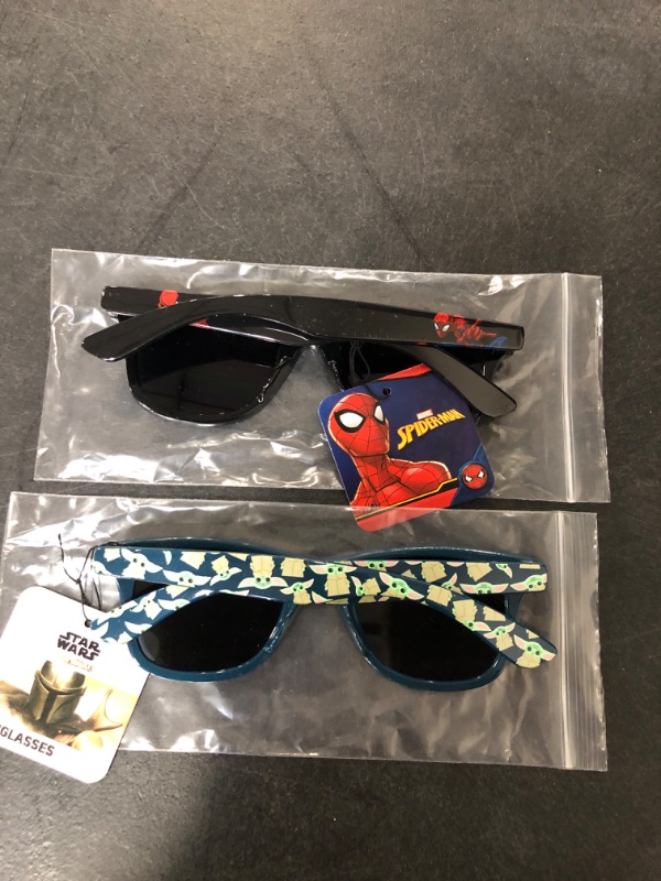 Photo 1 of Boys Glasses Two- Pack : Spiderman Web Black Glasses , Baby Yoda Mandalorian Glasses 