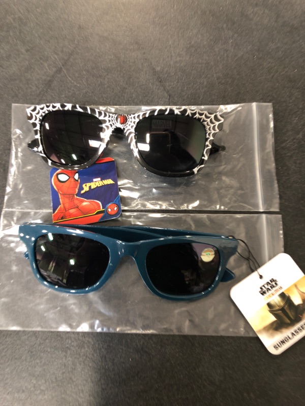 Photo 1 of Boys Glasses Two- Pack : Spiderman Web Black Glasses , Baby Yoda Mandalorian Glasses