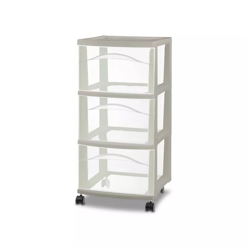 Photo 1 of 3 Drawer Medium Cart Tower Gray - Brightroom™
