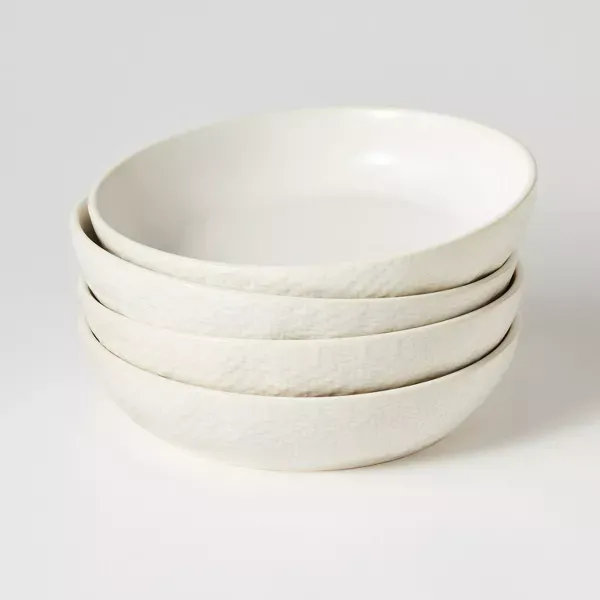 Photo 1 of 4pc Stoneware Noodle Bowls Cream - Threshold™ designed with Studio McGee
