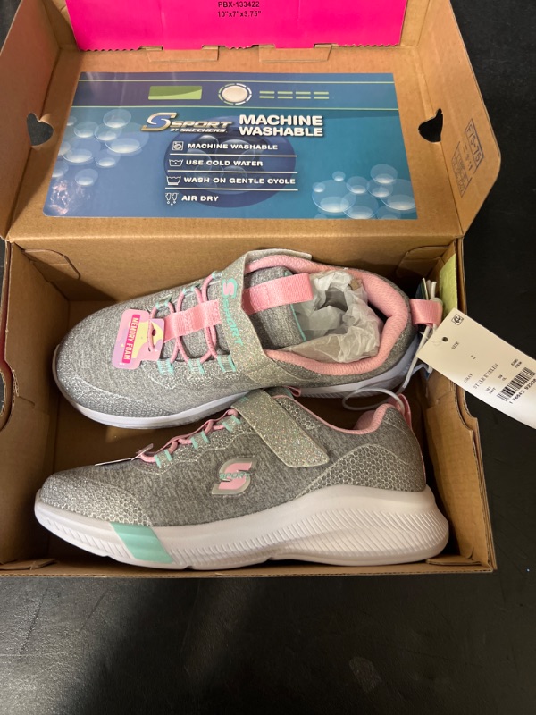 Photo 2 of Size 2 Sport By Skechers Memory Foam Kids Evelin Gray