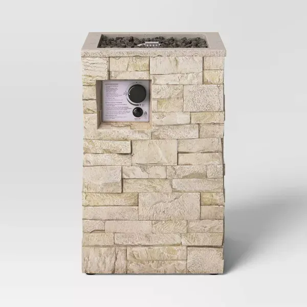 Photo 1 of 16" Stack Stone Liquid Propane Fire Column - Light Brown - Threshold™
