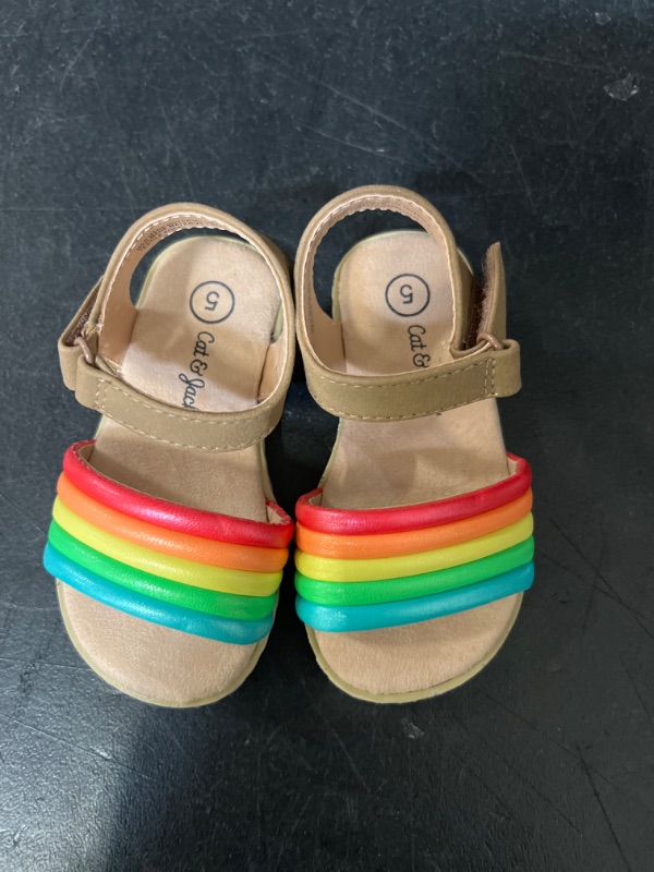 Photo 2 of Cat & Jack Medium 5T Toddler Rainbow Stripped Shoes 