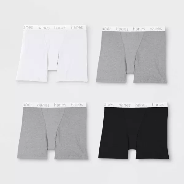 Photo 1 of (XL) Hanes Premium Women's 4pk Comfortsoft Waistband with Cotton Mid-Thigh Boxer Briefs - Colors May Vary Size XL 
