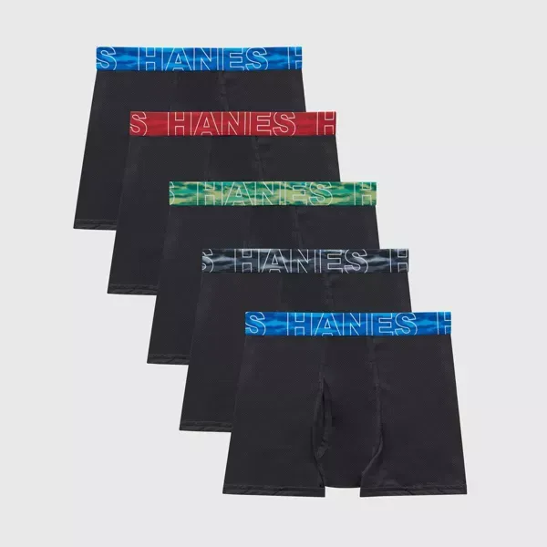 Photo 1 of Hanes Boys' 5pk X-Temp Boxer Briefs - Black Size Large 
