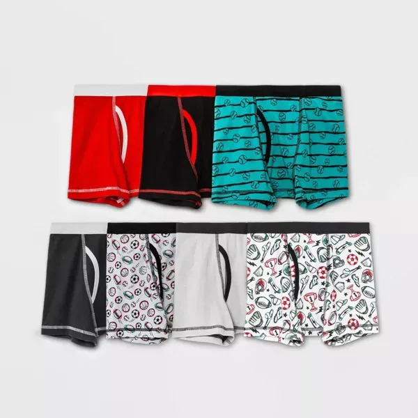 Photo 1 of Boys' 7pk Sports Boxer Briefs - Cat & Jack™ Red Large 10/12
