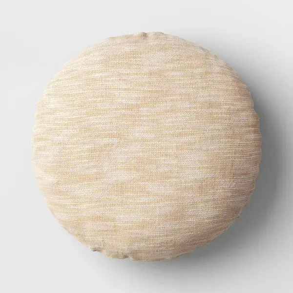 Photo 1 of Woven Cotton Slub with Gold Lurex Round Throw Pillow - Threshold™
