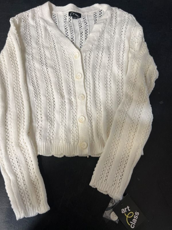 Photo 1 of ART CLASS GIRLS WHITE CARDIGAN SIZE XL (14)
