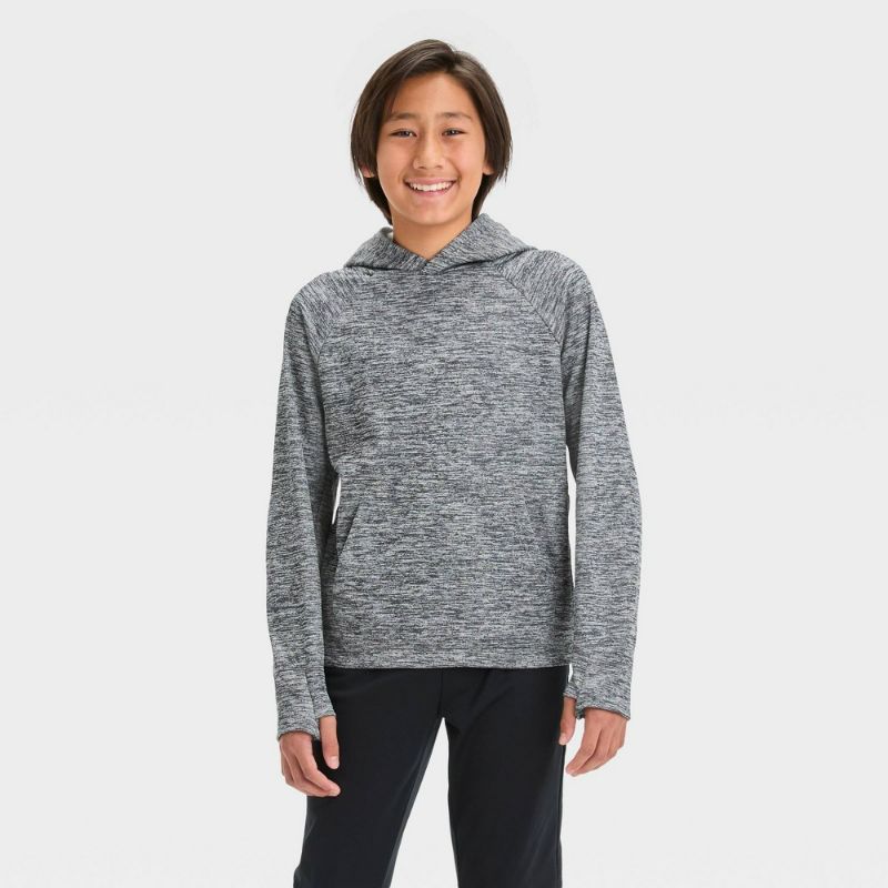 Photo 1 of Boys' Tech Fleece Hooded Sweatshirt - All in Motion™ Heathered Black M
