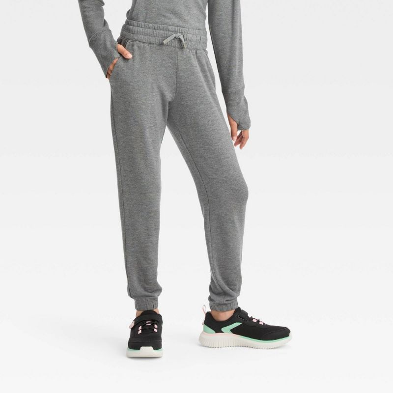 Photo 1 of Girls' Cozy Soft Joggers - All in Motion™ Heathered Black XS (4/5)
