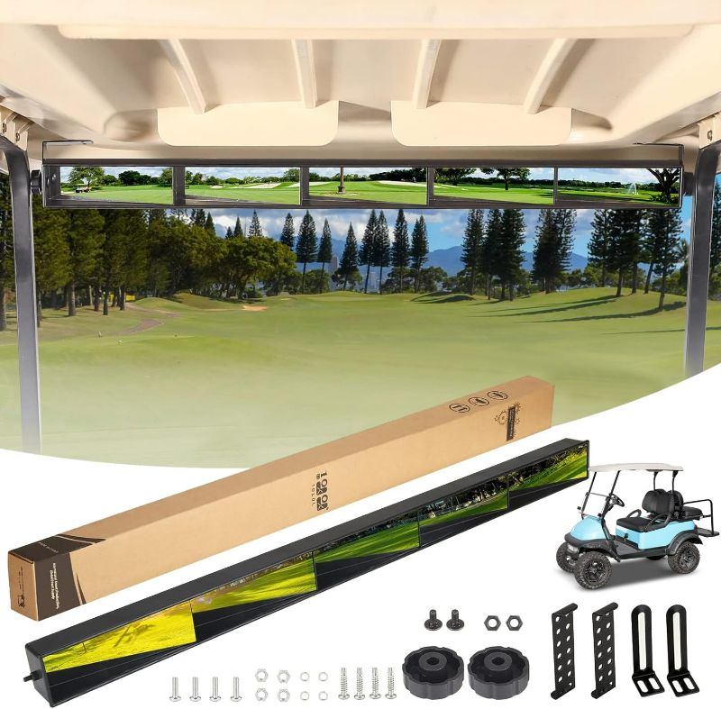 Photo 1 of 10L0L Golf Cart 5 Panel Mirror Panoramic Wide Angle Rear View Mirror 35.8" Long,Universal fit Carts EZGO,Club Car and Yamaha,also fit SUV Van Trucks
