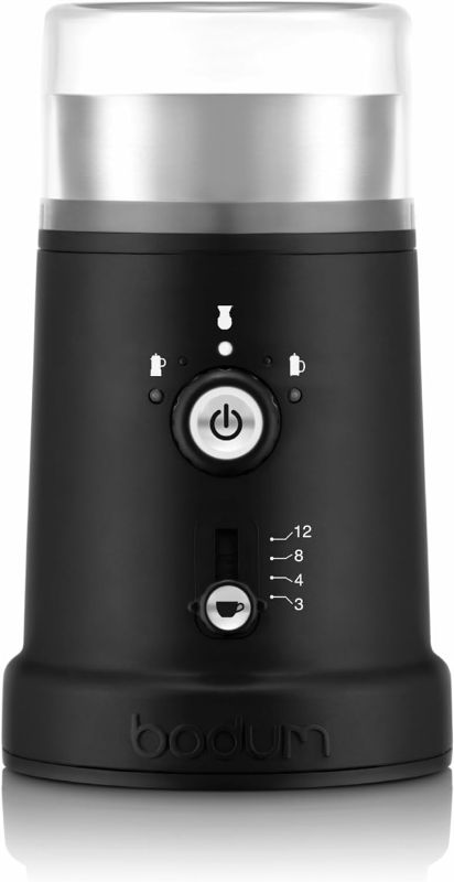 Photo 1 of Bodum Bistro Electric Coffee Blade Grinder, Adjustable, 5 Grind Settings, 3 Ounces, Black
