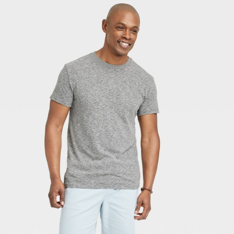 Photo 1 of Men's Short Sleeve Crewneck T-Shirt - Goodfellow & Co™ Light Gray M
