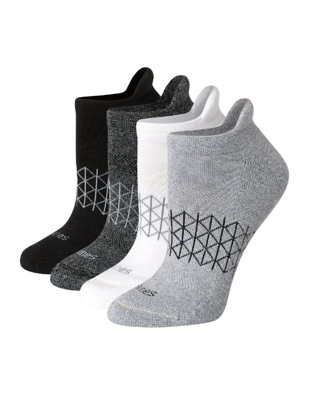 Photo 1 of Hanes Women's 4pk Absolute Active Heel Tab No Show Socks - White/Gray/Black 5-9
