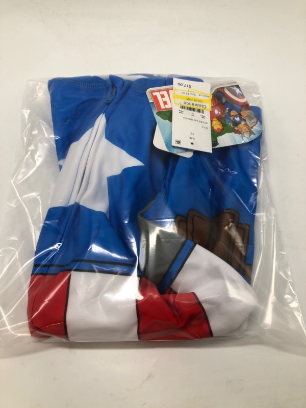 Photo 3 of Toddler Boys' Marvel Captain America One Piece Rash Guard - Blue 5T
