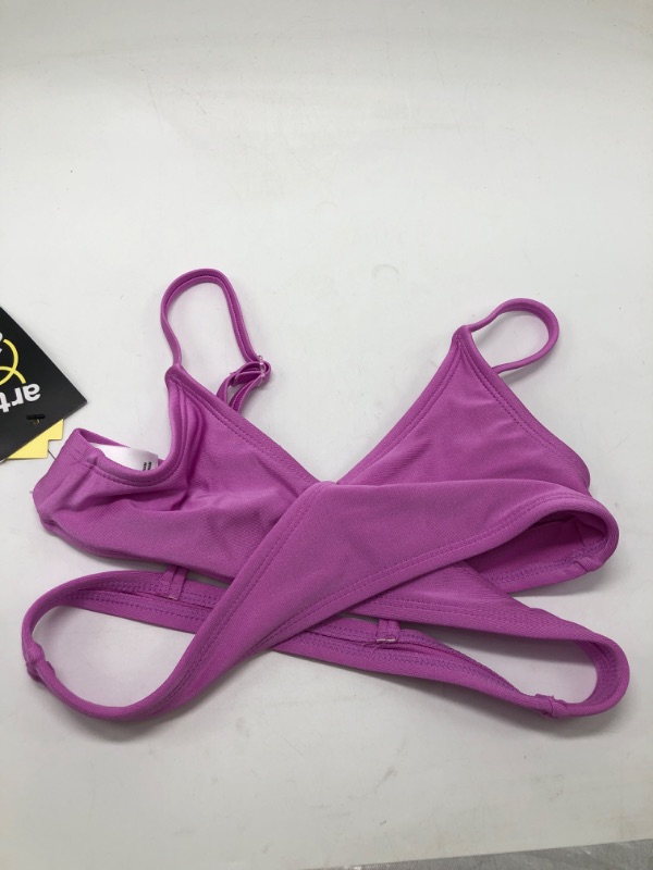 Photo 2 of Girls' Solid Bikini Top - Art Class™ Purple S (6-7)