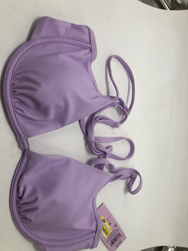 Photo 2 of M Women'sUnderwire Bikini Top - Wild Fable™ Light Purple M: Stretchy Comfort, Adjustable Straps, Removable Cups
