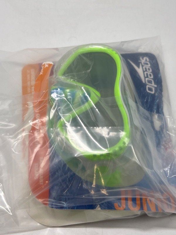 Photo 2 of Speedo Jr Wave Watcher Swim Mask - Green/Blue/Silver Tie-Dye
