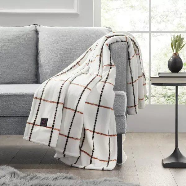 Photo 1 of 50"x60" Cozy Heated Throw Blanket Camel Window Pane - Brookstone
