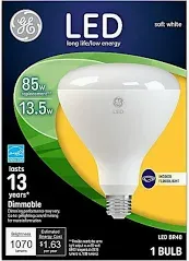 Photo 1 of GE Soft White LED Floodlight Bulb, 85 Watts Replacement, BR40 Indoor Floodlight
