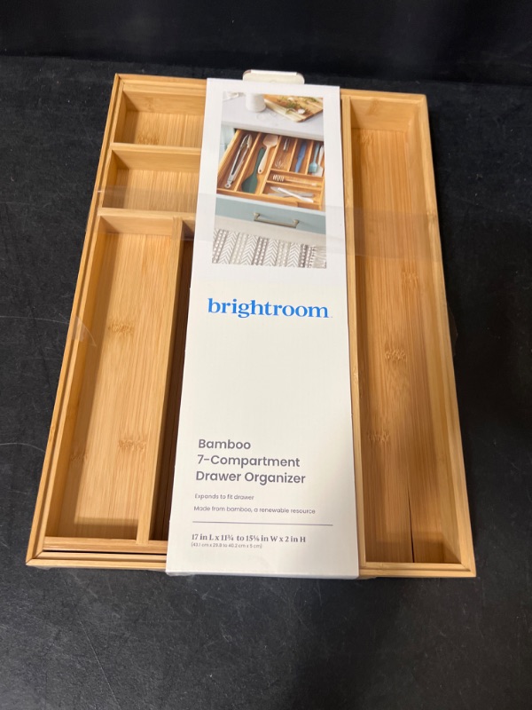 Photo 2 of Bamboo 7 Compartment Drawer Organizer Brown - Brightroom™
