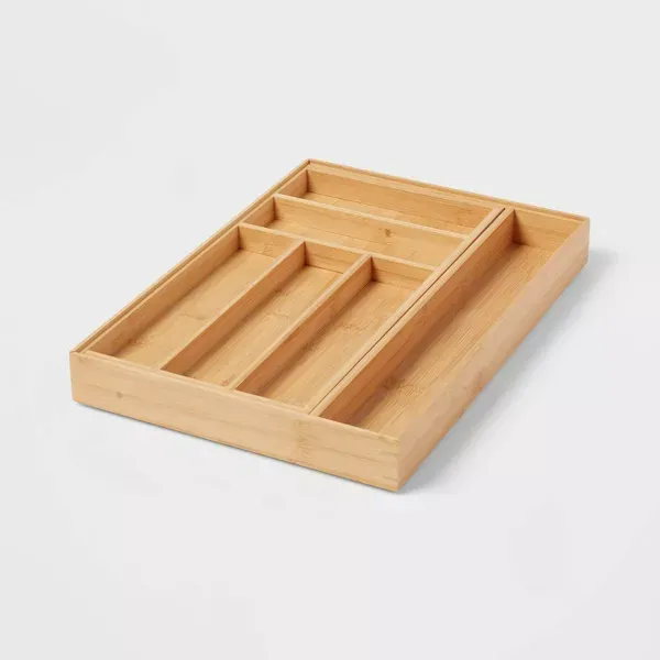 Photo 1 of Bamboo 7 Compartment Drawer Organizer Brown - Brightroom™
