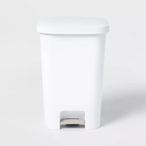 Photo 1 of 11.9gal Step Trash Can White - Brightroom™
