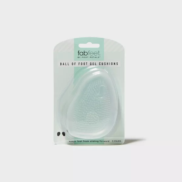 Photo 1 of Fab Feet Women's by Foot Petals Ball of Foot Gel Insoles Shoe Cushion Clear - 3 pairs
