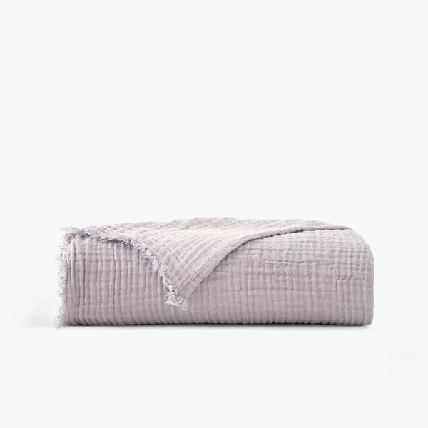 Photo 1 of 50"x60" Two Toned Organic Throw Blanket Lavender - Truly Soft: GOTS Certified, Reversible, Lightweight
