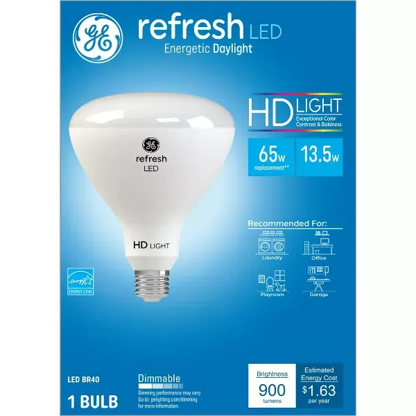 Photo 1 of GE 13.5W 65W Equivalent Refresh LED HD Indoor Floodlight Bulb Daylight
