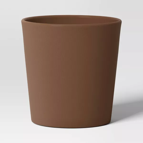 Photo 1 of Aesthetic Plastic Indoor Outdoor Planter Pot - Threshold™ 2 PACK NEST BROWN & FORAGING BROWN 
