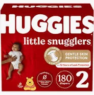 Photo 1 of Huggies Little Snugglers Baby Diapers Size 2 180 Ct (Select for More Options)
