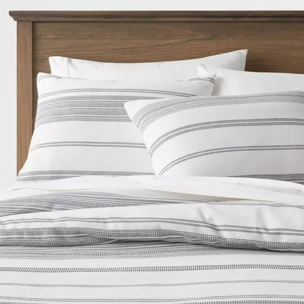 Photo 1 of King Cotton Woven Stripe Duvet Cover & Sham Set - Threshold™
