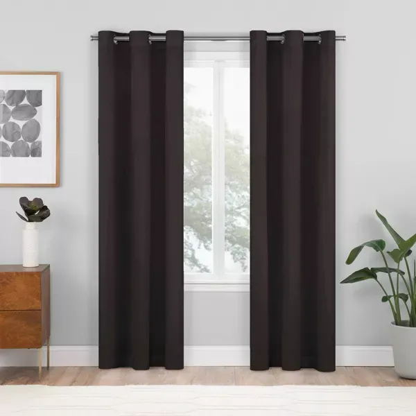 Photo 1 of 2pk Blackout Shadow Window Curtain Panels - Eclipse
